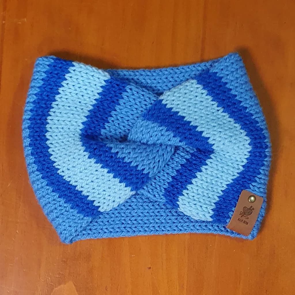 Blue Chevron Headband