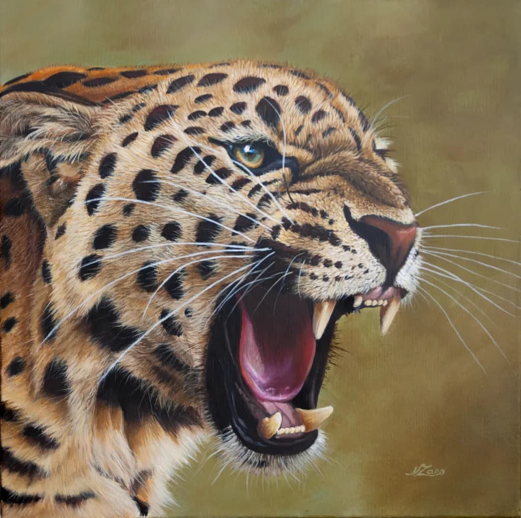 Leopardo enojado