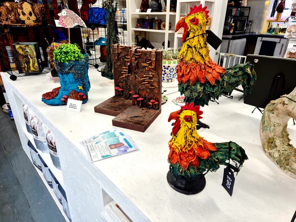 Textured Rooster Sculptures
