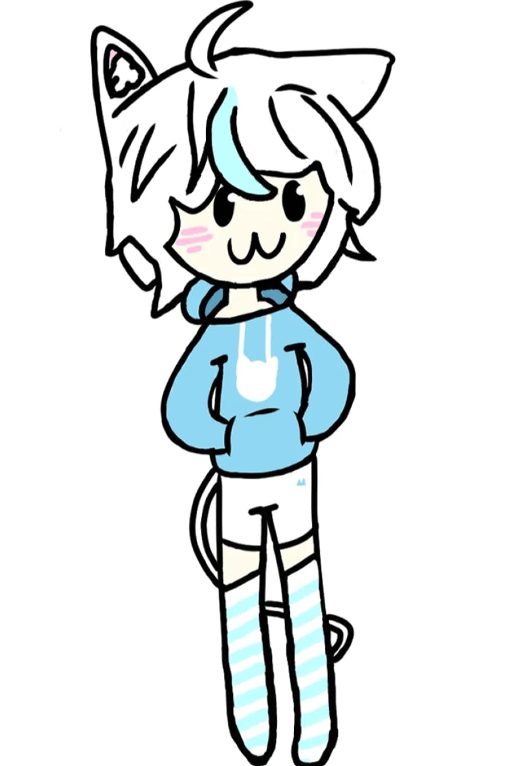 Blue Cat Hoodie