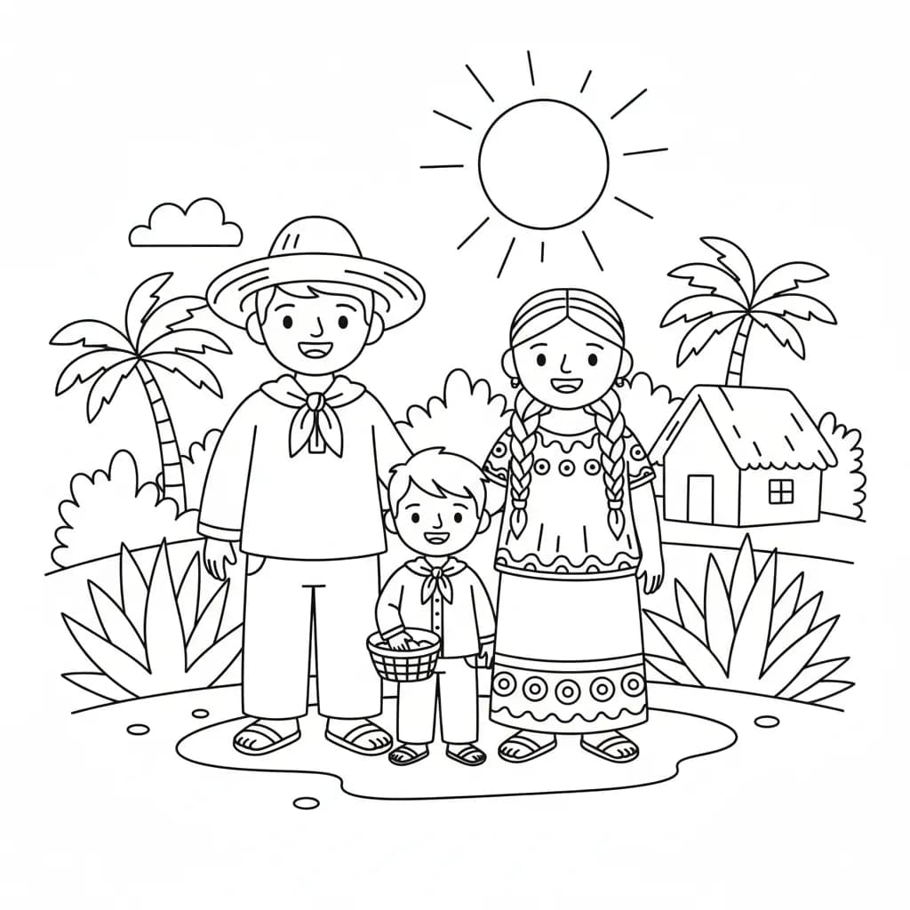 Traditional Family Scene