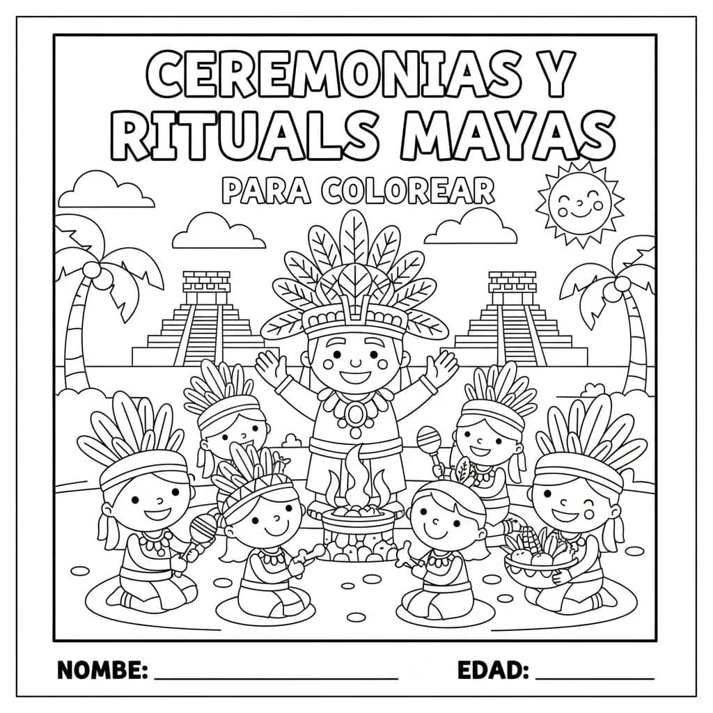 Mayan Ceremony Coloring