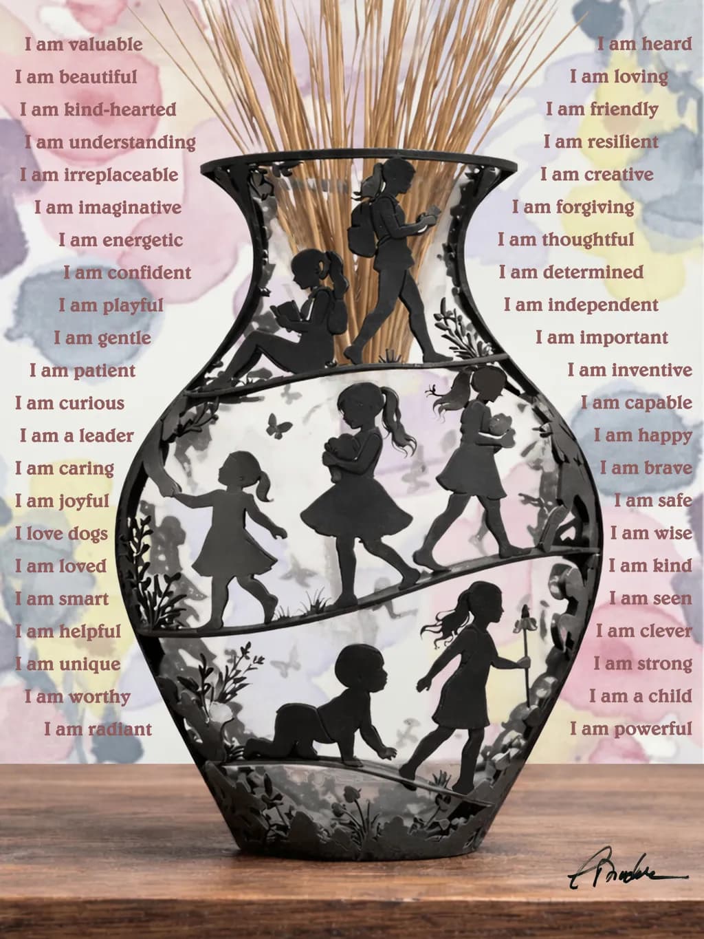 I Am Affirmations Vase