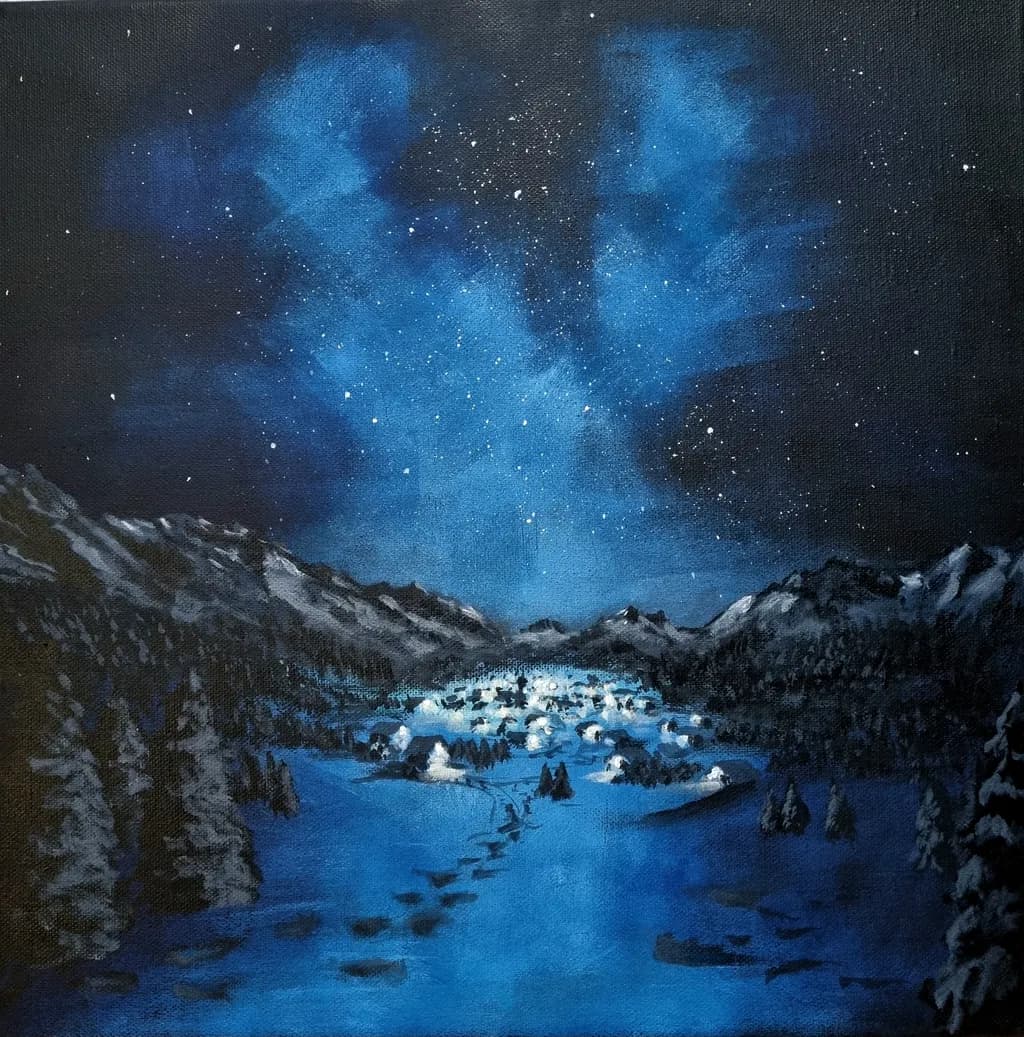 Starry Snowbound Path