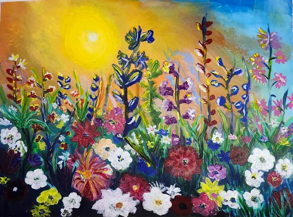 Sunlit Wildflower Garden