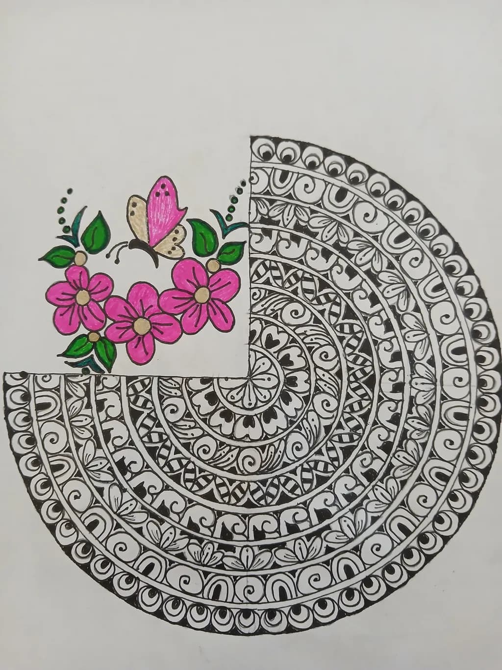 Floral Spiral Contrast