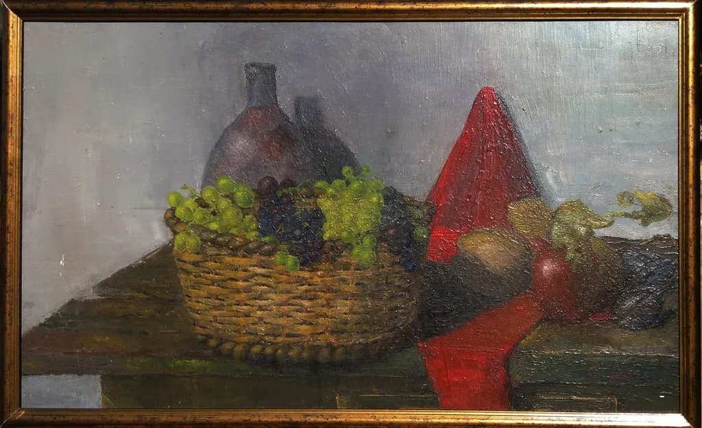 Grapes and Red Drapery