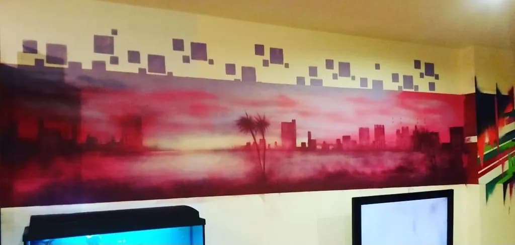 Sunset Skyline Mural