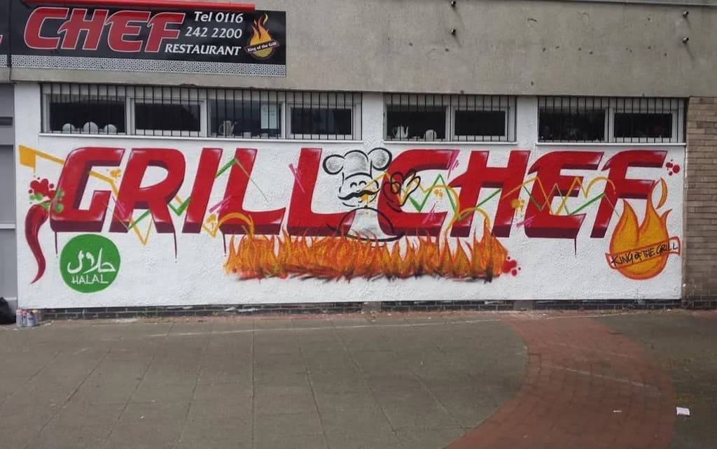 Grill Chef Mural
