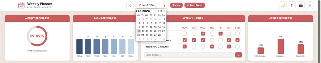 Weekly Progress Tracker