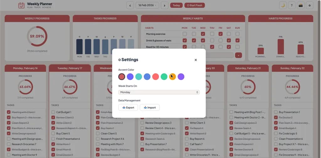 Weekly Task Tracker