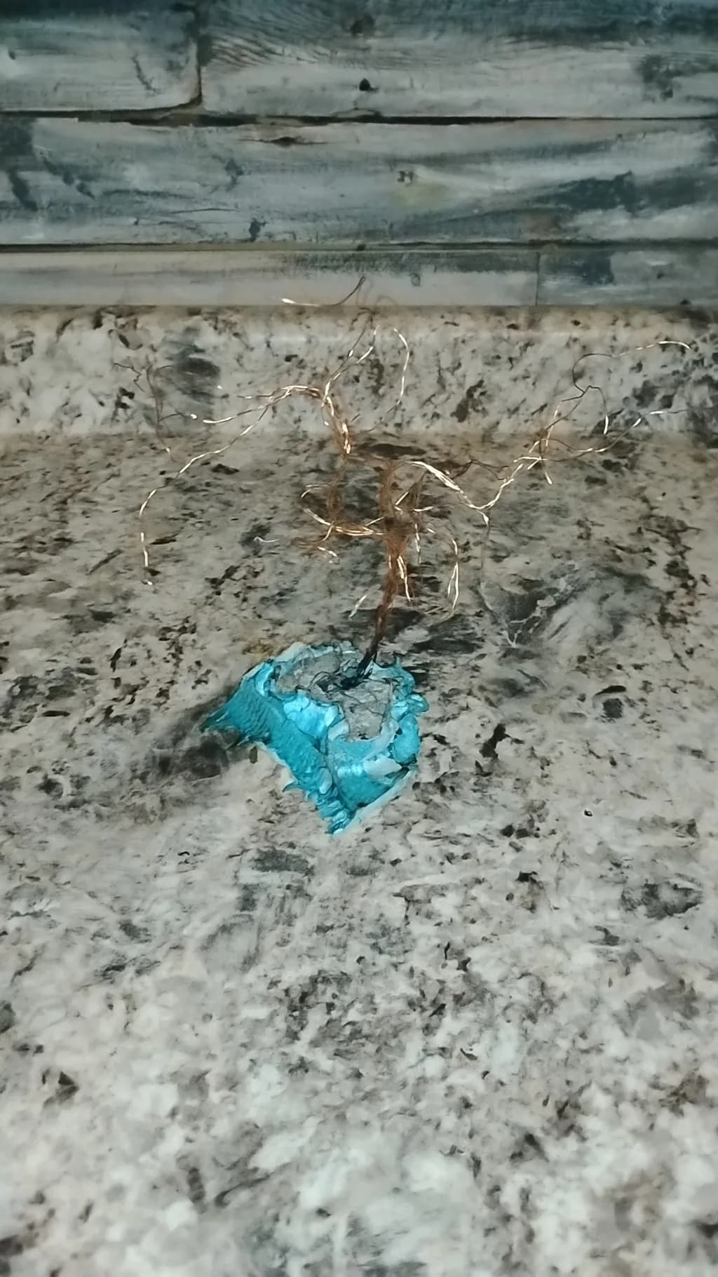 Copper Tangle on Blue