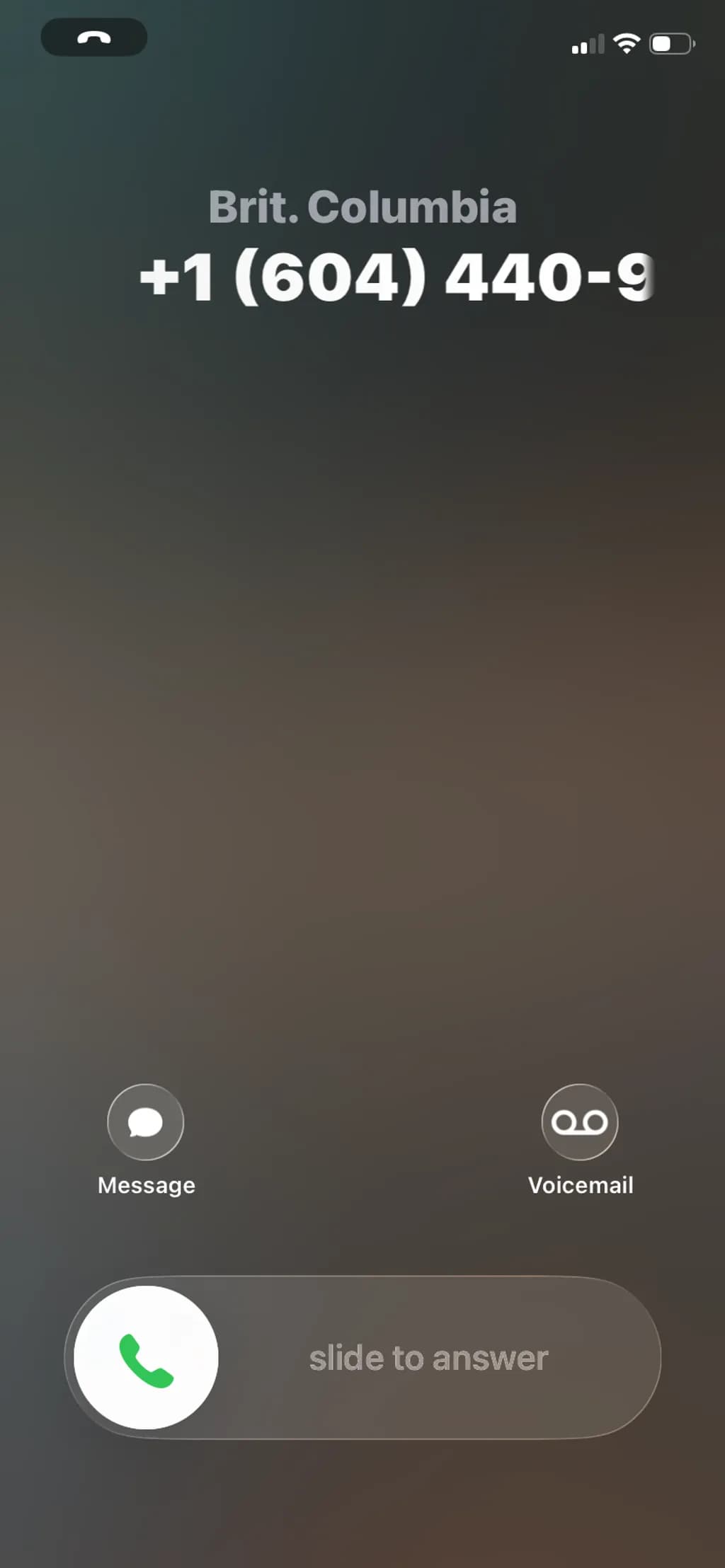 Incoming Call Screen