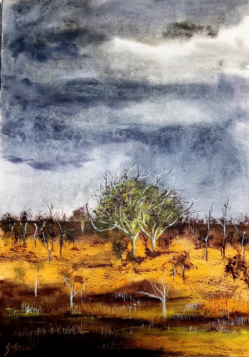 Storm Over Autumn Field