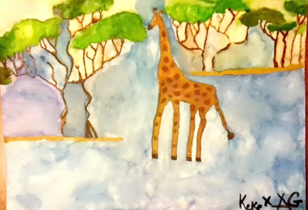 Giraffe by the Trees