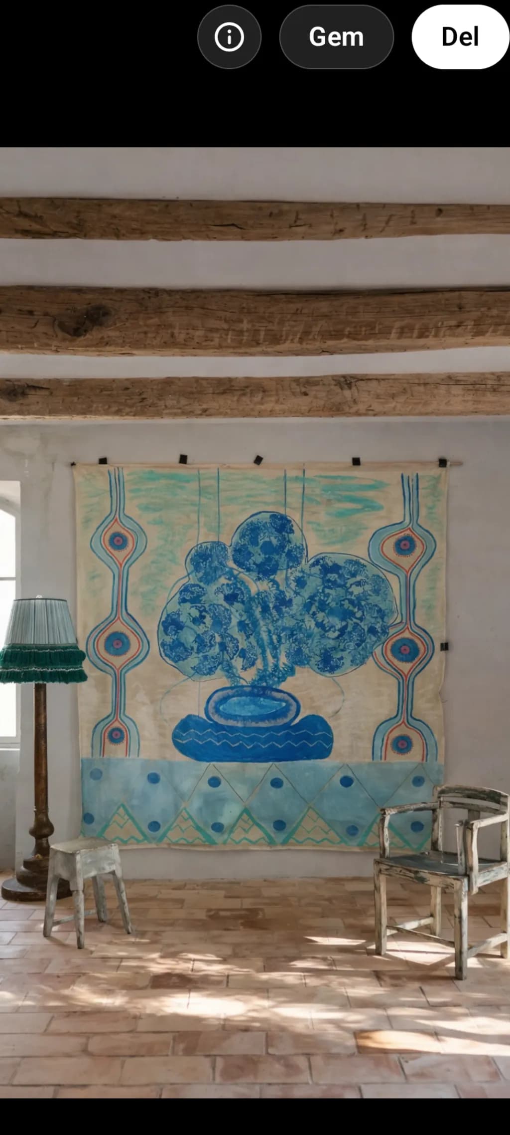 Blue Bloom Tapestry