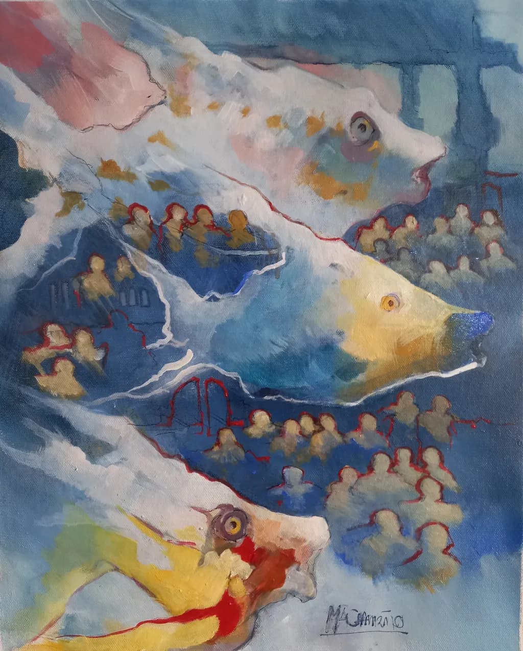 Abstract Fish Gathering
