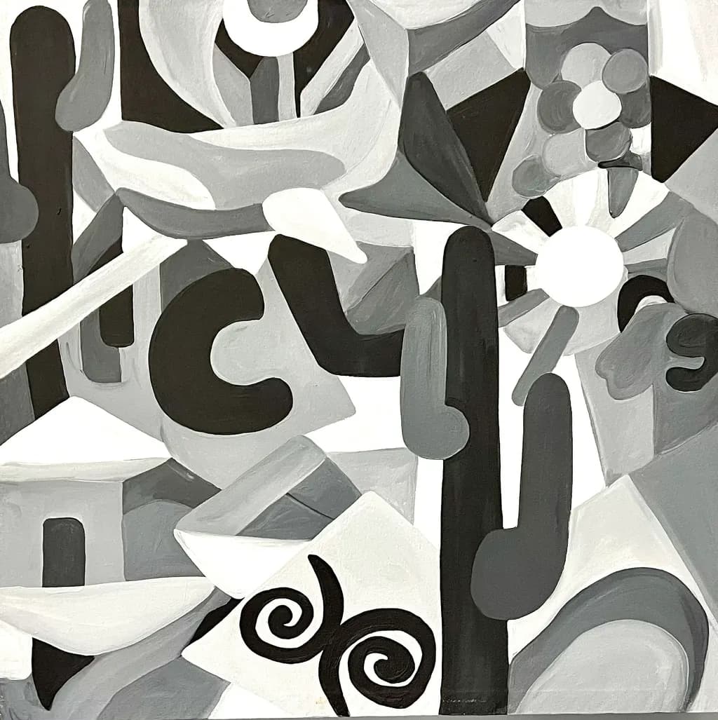 Monochrome Cacti Geometry