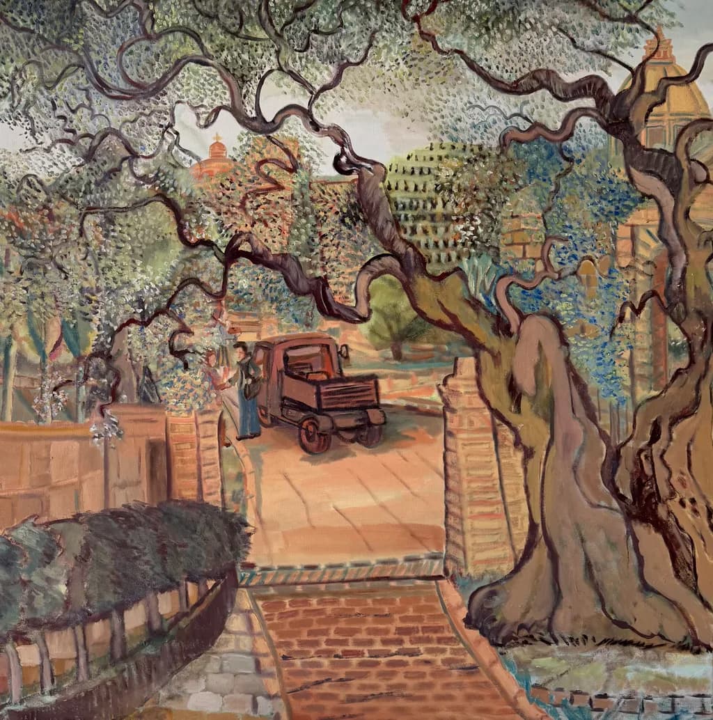 Garden Path with Cart