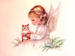 Child Angel with Kitten
