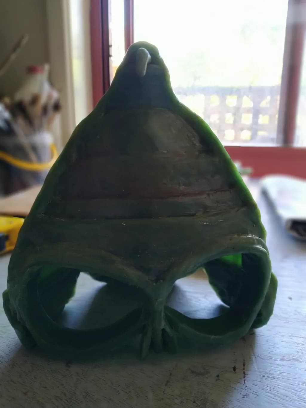 Green Mask Sculpture