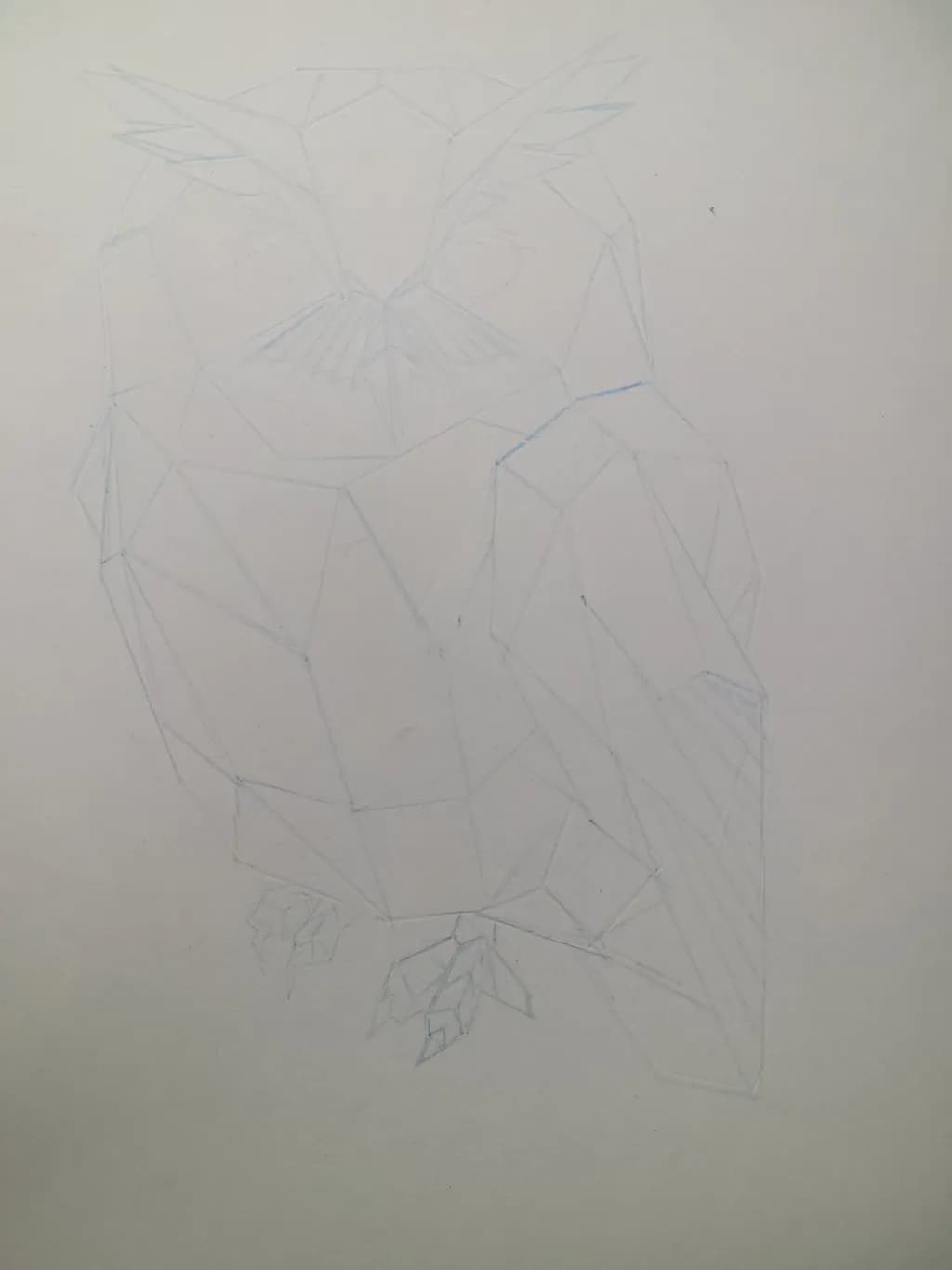 Geometric Owl Sketch