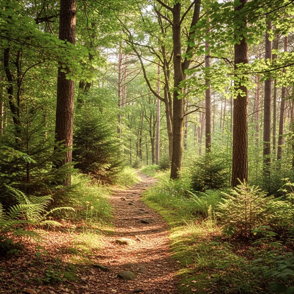 Sunlit Forest Path