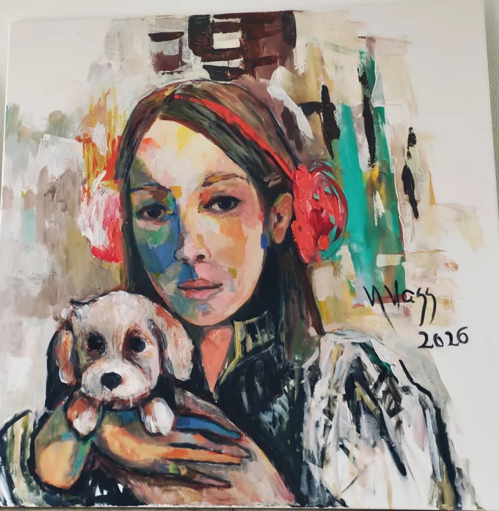 Girl with Puppy