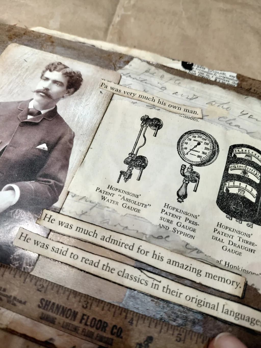 Vintage Portrait with Gauge Text