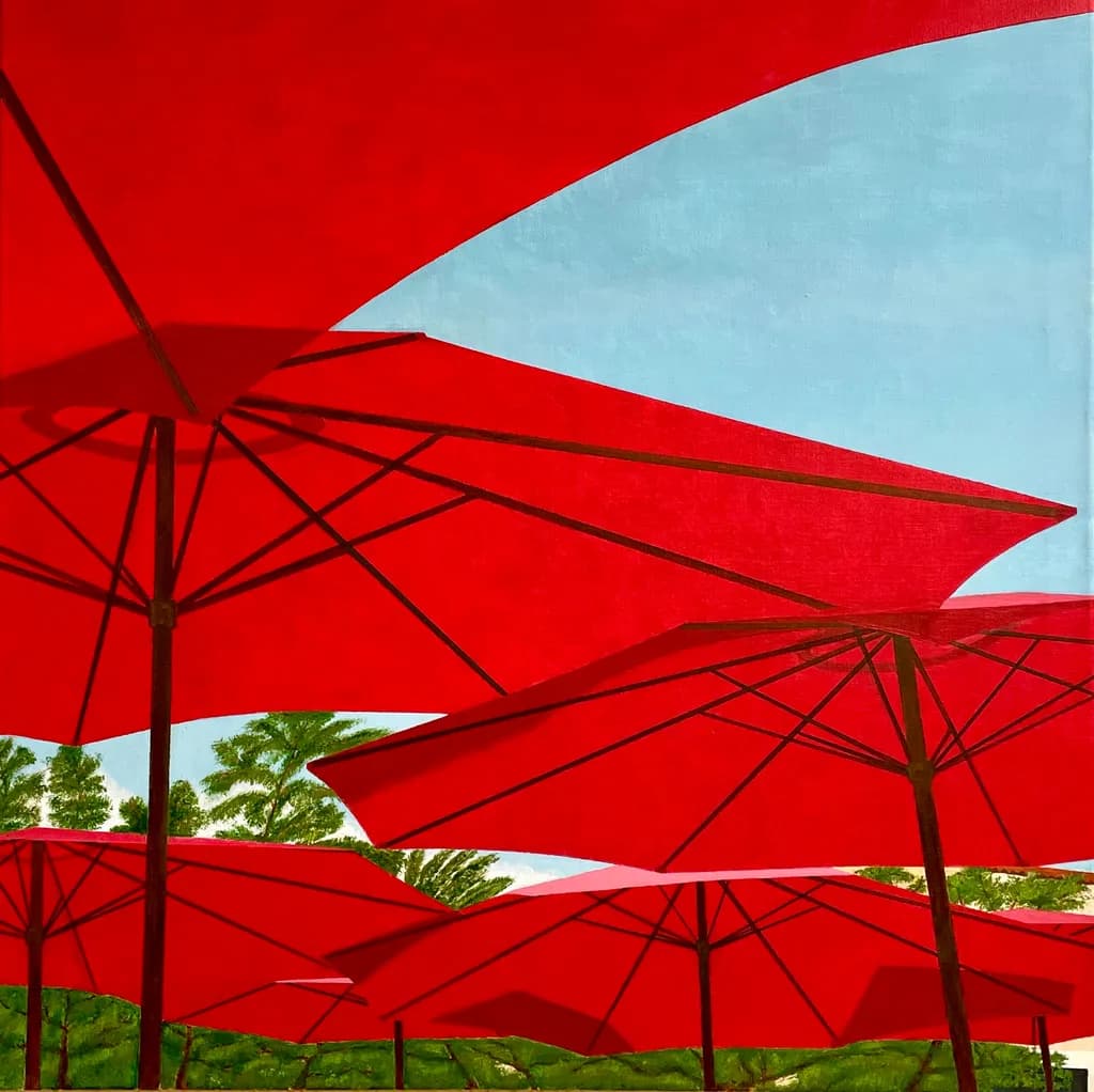 Red Umbrella Canopy