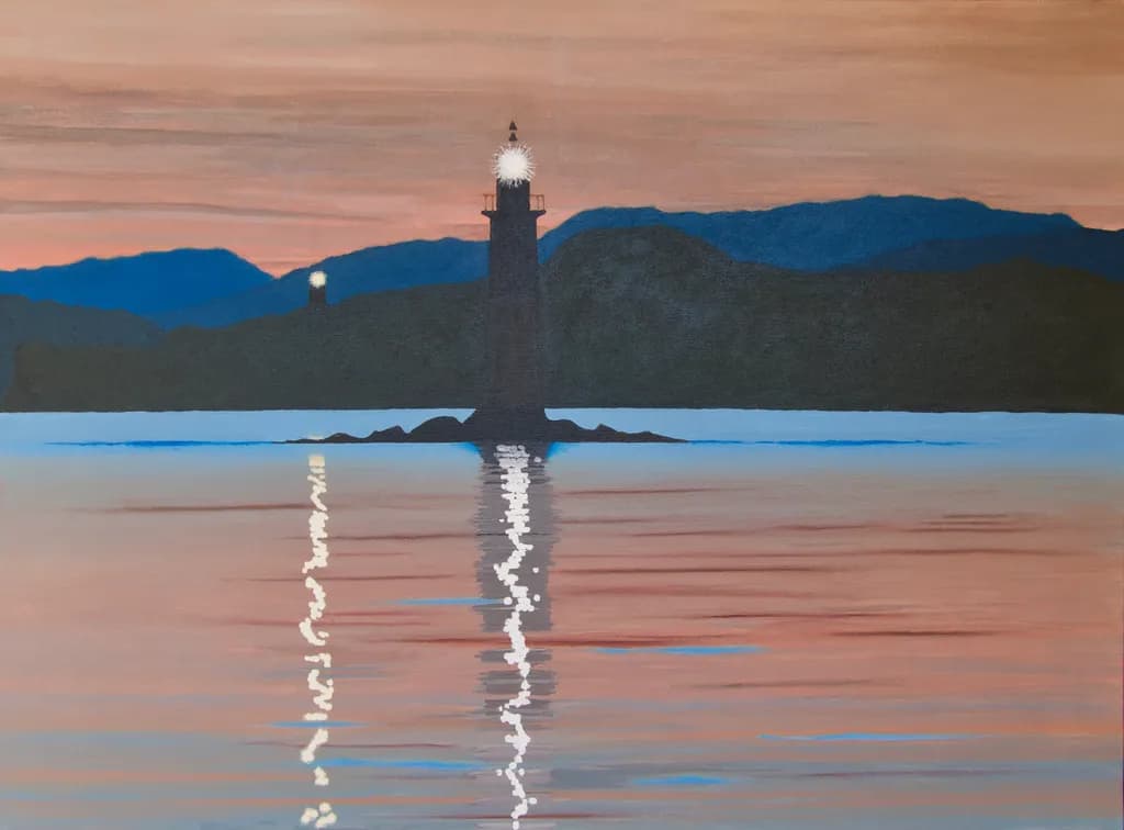 Lighthouse Sunset Reflection