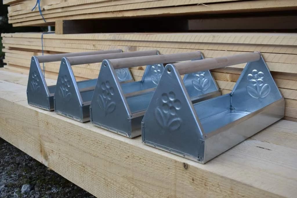 Floral Metal Carry Crates