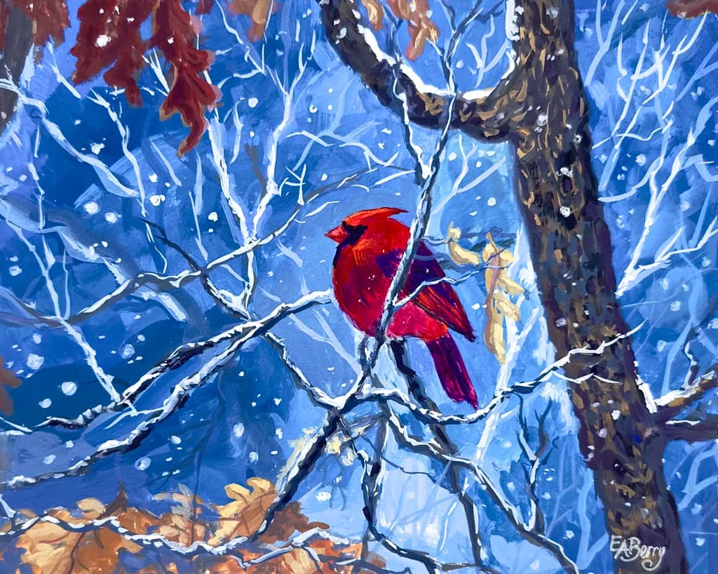 Winter Cardinal Perch