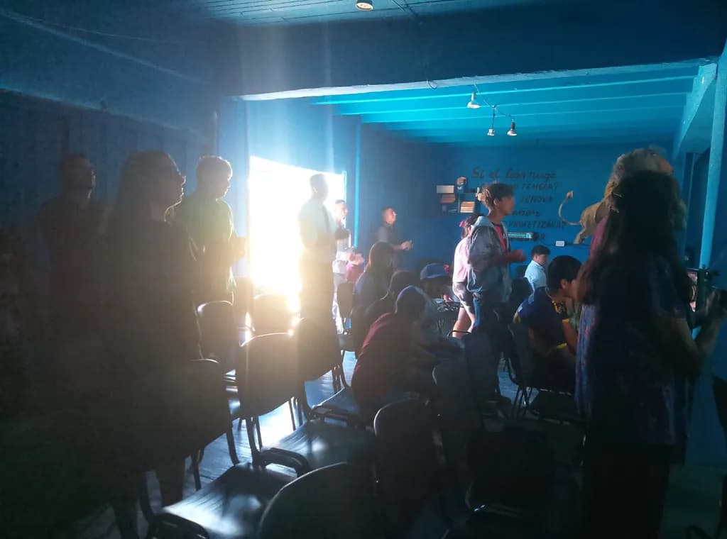 Gathering in Blue Light