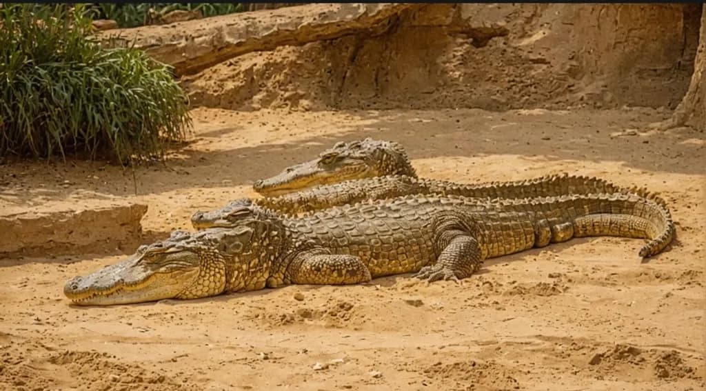Desert Basking Crocodiles