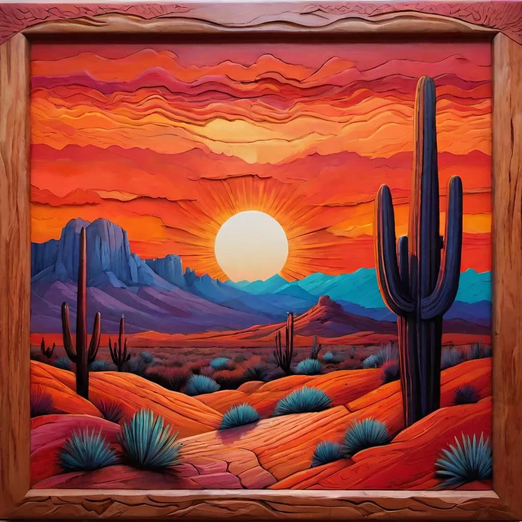 Desert Sunset Cacti