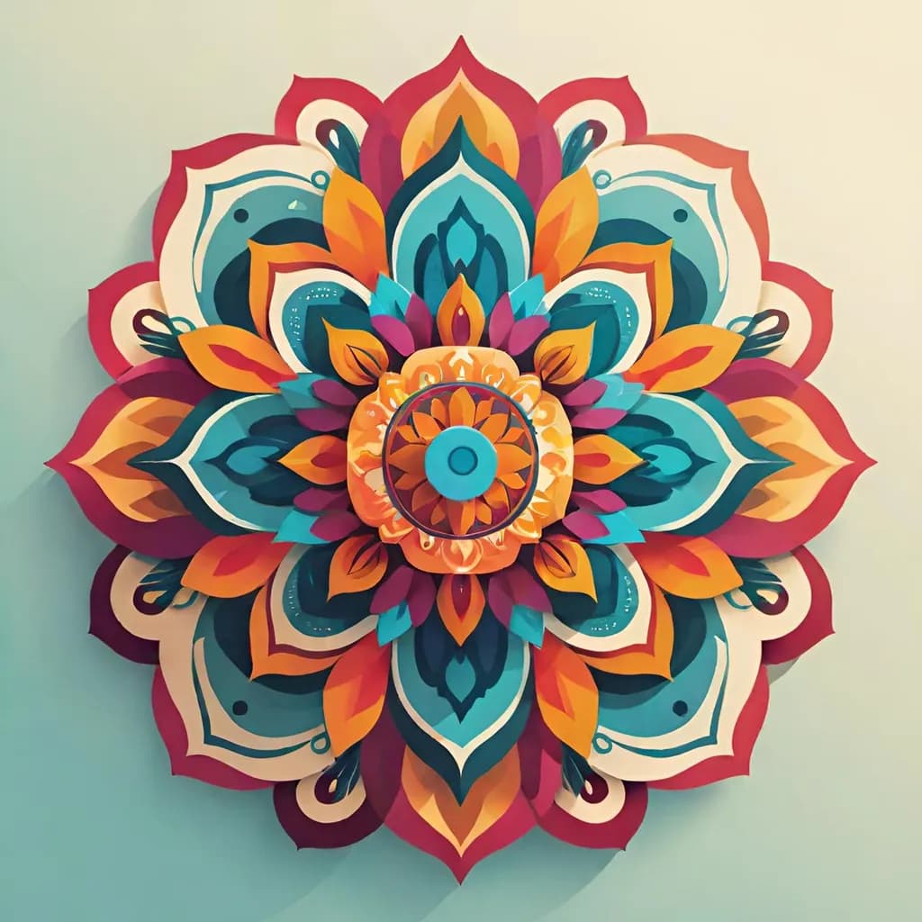 Jewel-Toned Floral Mandala