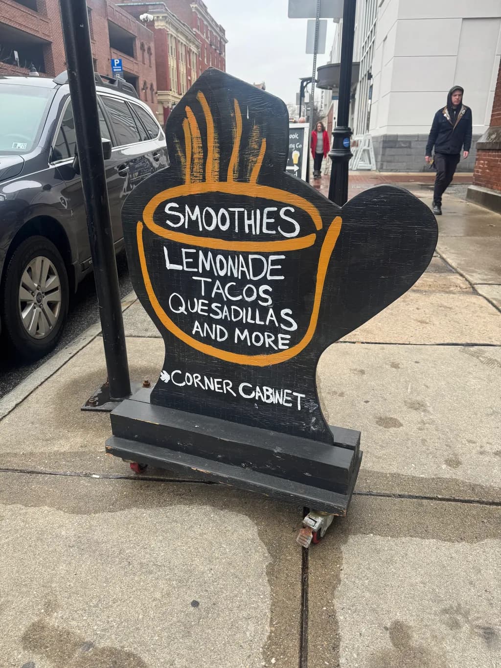 Corner Cabinet Menu Sign