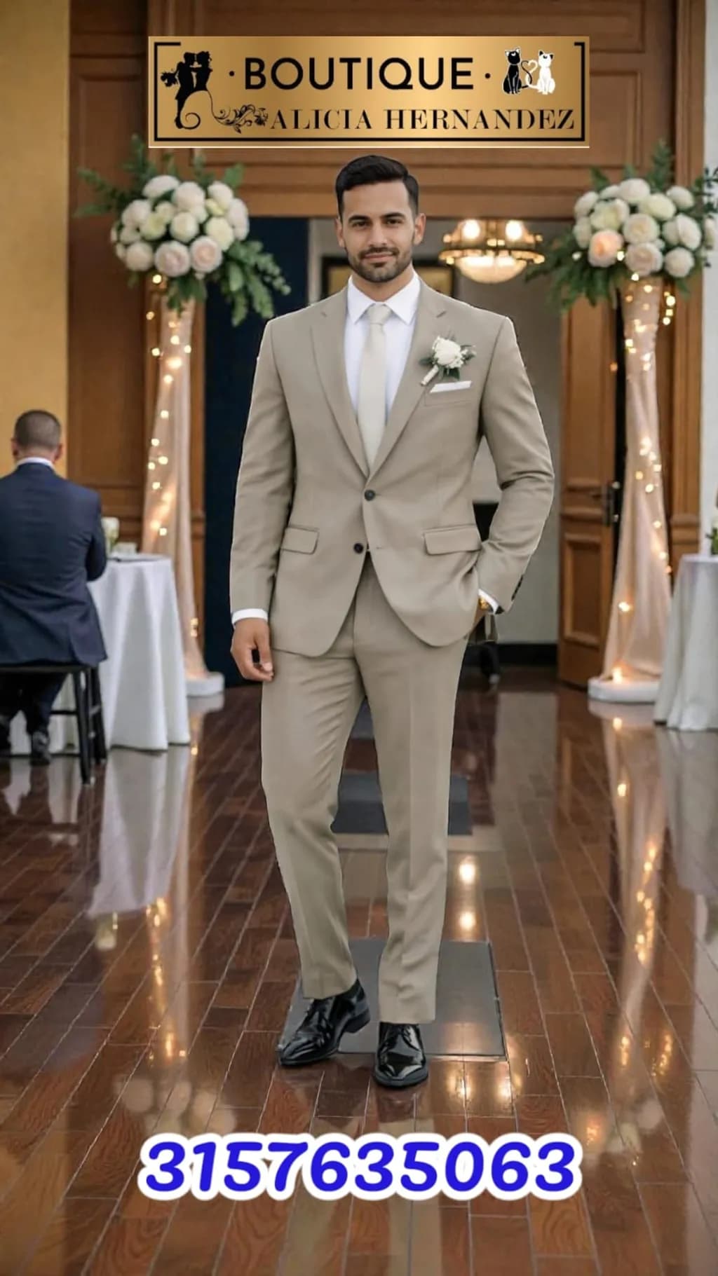 Beige Wedding Suit