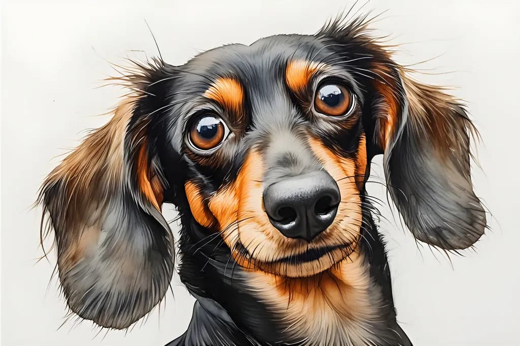 Extreme Closeup Long Hair Dog