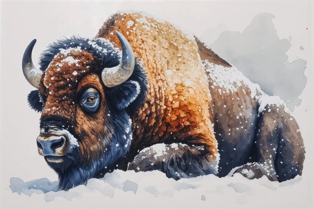 Snow-Covered Bison