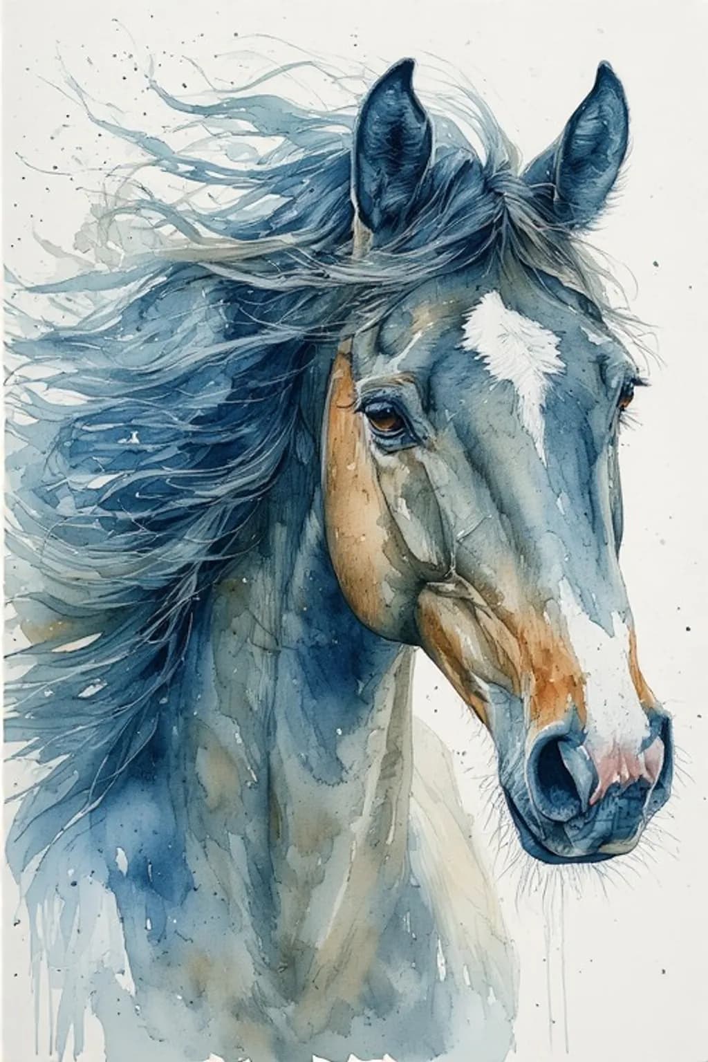 Wild Horse Watercolor