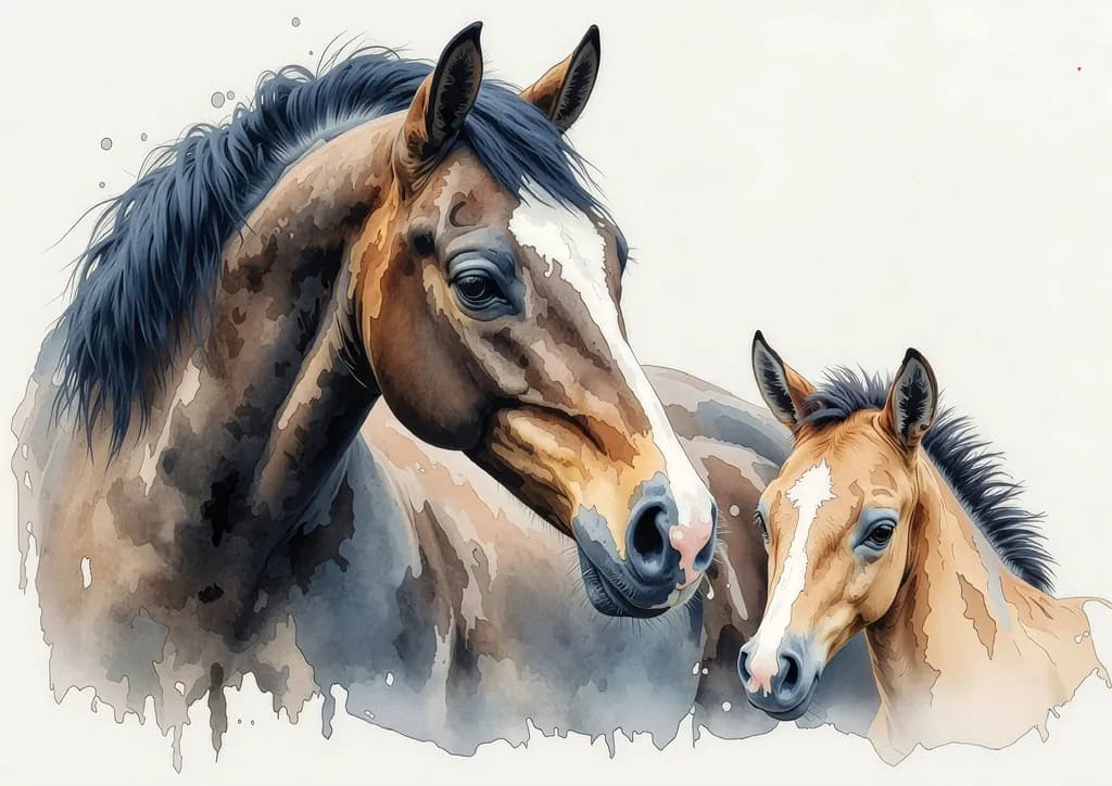 Horse with Mare Portrait