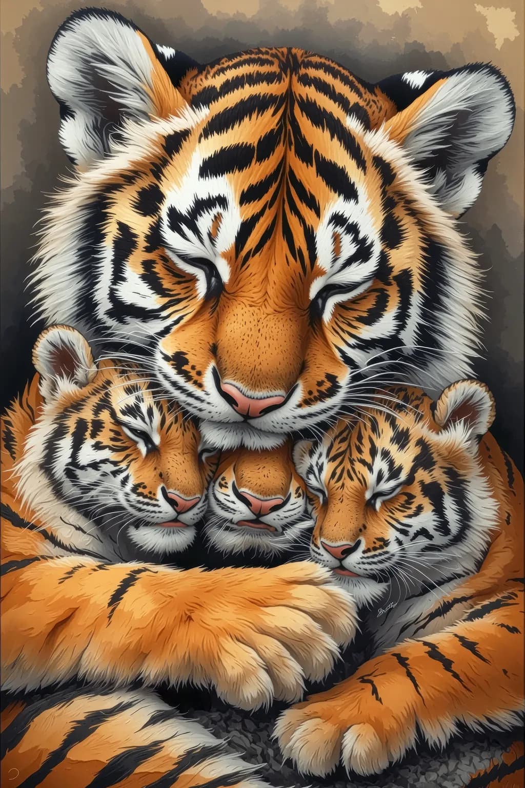 Tiger Cubs Sleeping