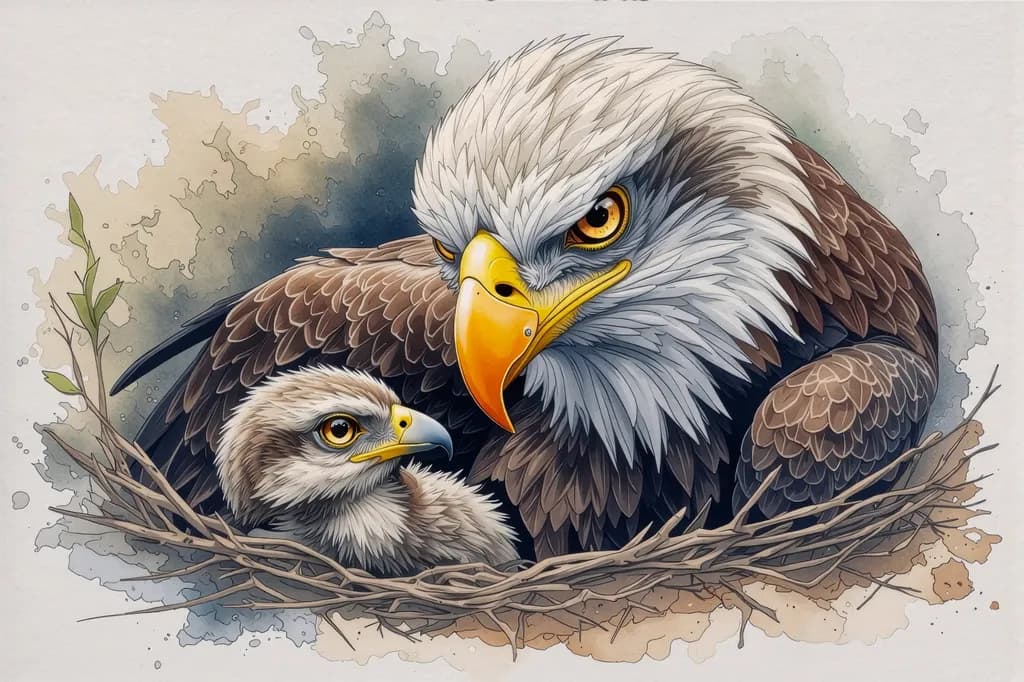 Eagle with Chick