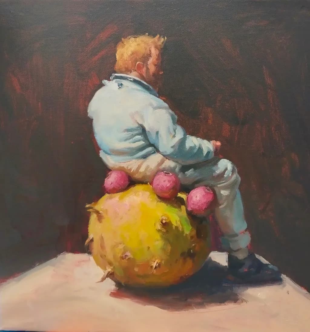 Man on Spiked Sphere
