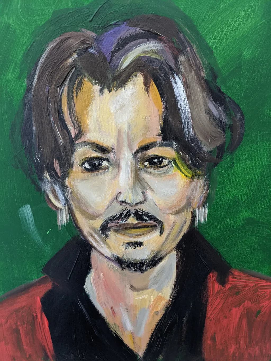 Portrait in Red and Green