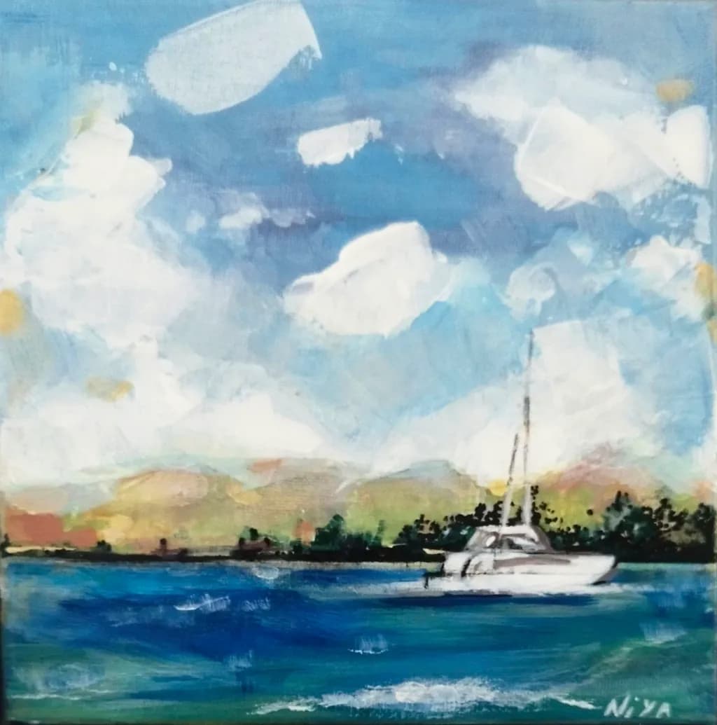 Sailboat on Blue Water