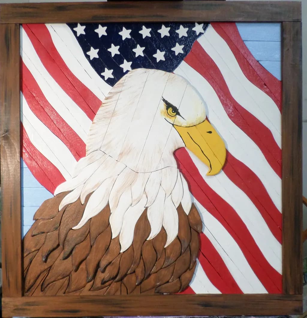 Patriotic Eagle Woodwork