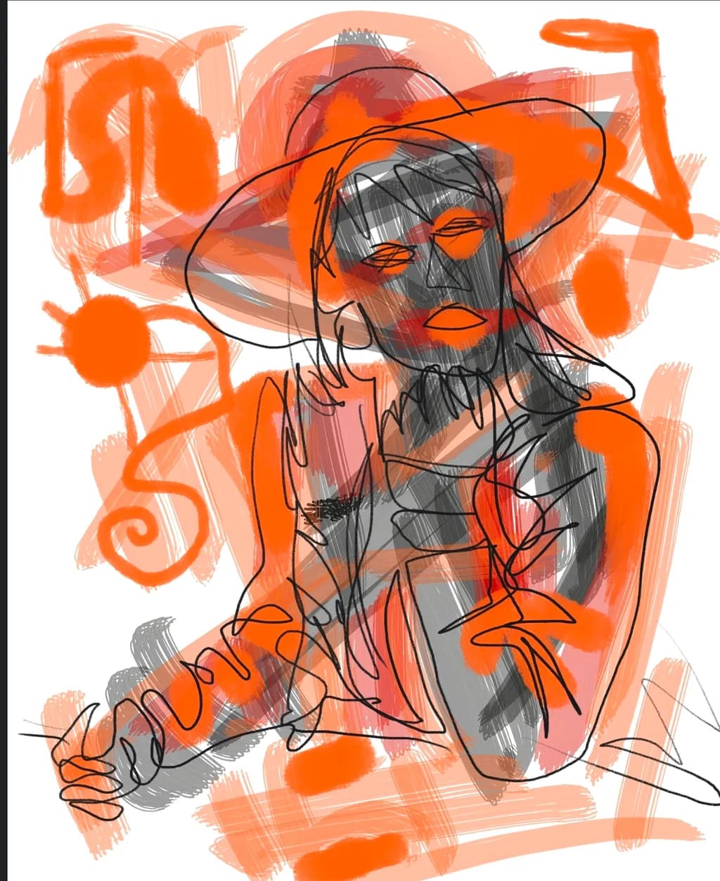 Abstract Portrait in Orange
